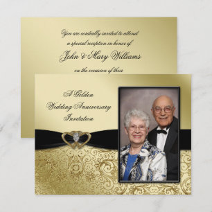 Invitation Photo de 50e anniversaire de mariage 4,25x5,5 Invi
