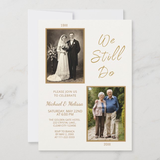 Invitation Photo de 50e anniversaire de mariage We Still Do (Devant)