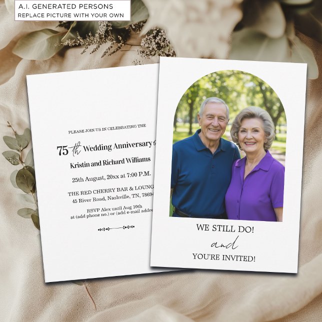 Invitation Photo de 75e anniversaire de mariage We Still Do (Créateur téléchargé)