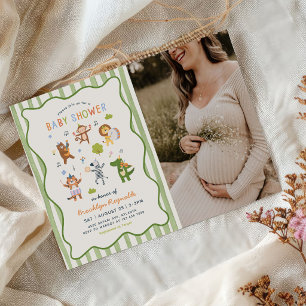 Invitation Photo de Baby Shower Animaux de Safari Jungle Trop
