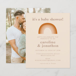 Invitation photo de Baby Shower Budget Rainbow Ter
