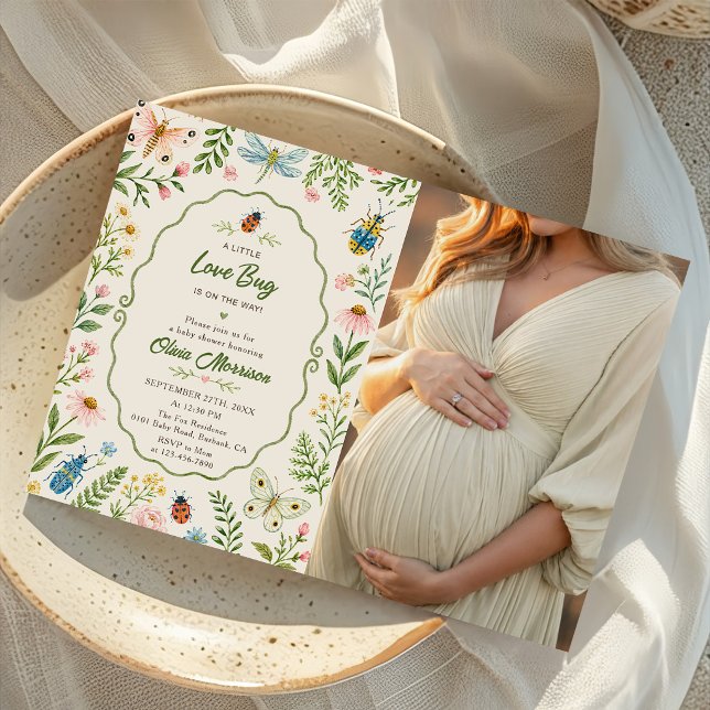 Invitation Photo de Baby Shower Love Bug (Créateur téléchargé)