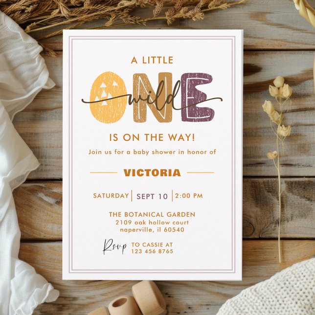 Invitation Photo de Baby Shower Moderne Wild One (Créateur téléchargé)