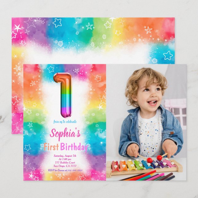 Invitation photo de ballons (Devant / Derrière)