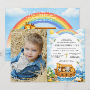 Invitation Photo de baptême / Christening de l'Arche de Noé