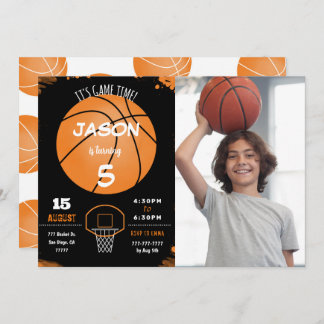 Invitation photo de basket-ball modifiable