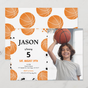 Invitation photo de basketball modifiable