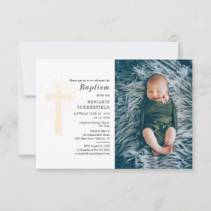 Invitation Photo de bébé baptisé Événement religieux chrétien