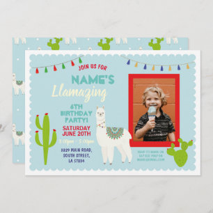 Invitation Photo de cactus de glands de fête d'anniversaire