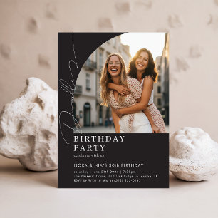 Invitation Photo de célébration conjointe double anniversaire