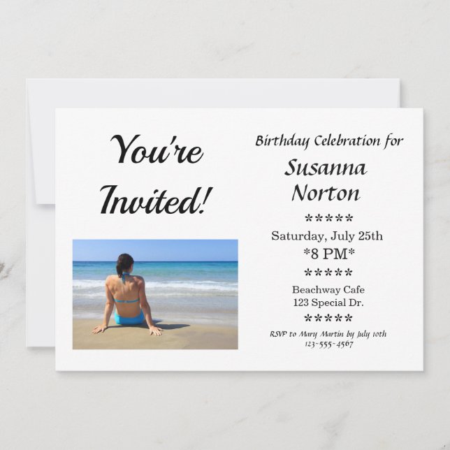 Invitation Photo de célébration de fête d'anniversaire person (Devant)