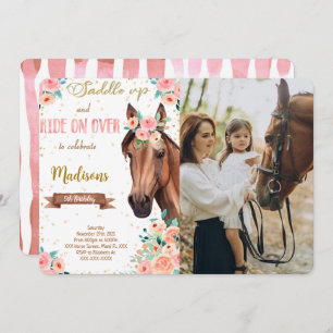 Invitation photo de cheval Brown modifiable