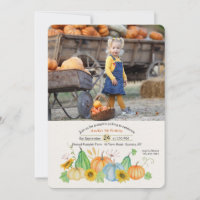 Invitation photo de citrouilles de récolte