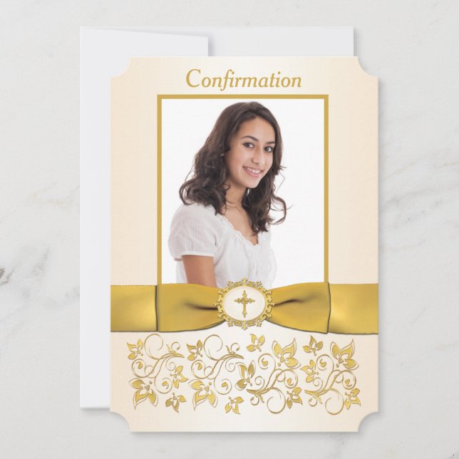 Invitation Photo de confirmation en forme de ticket RIBBON IM (Devant)