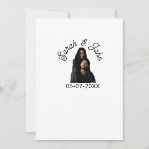 Invitation Photo de couple avec nom et date simple mariage