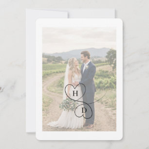 Invitation Photo de couple mariage moderne
