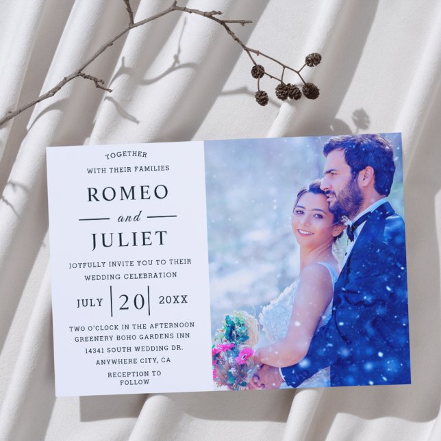 Invitation Photo de couple romantique Mariage (Créateur téléchargé)