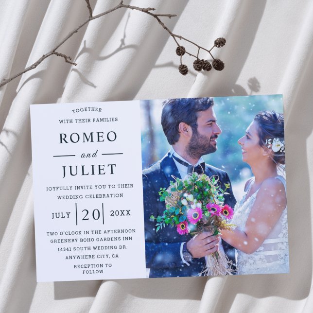 Invitation Photo de couple romantique Mariage (Créateur téléchargé)