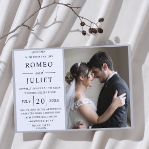 Invitation Photo de couple romantique Mariage