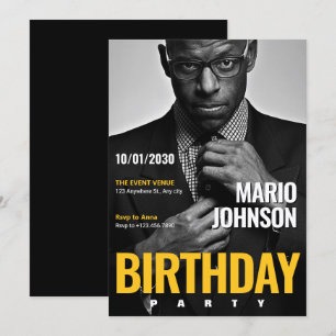 Invitation photo de couverture de magazine élégant pour anniv