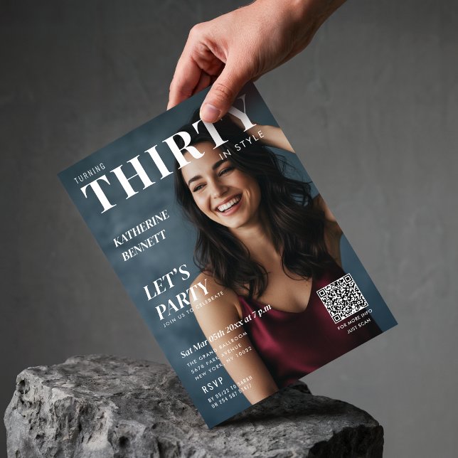 Invitation Photo de couverture de magazine Fête d'anniversair (Créateur téléchargé)