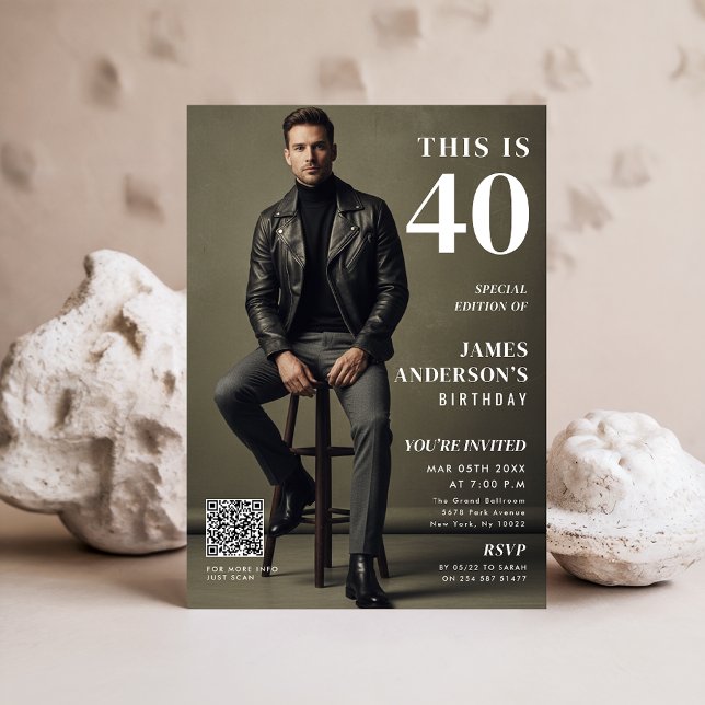 Invitation Photo de couverture de magazine pour les 40 ans d' (Créateur téléchargé)