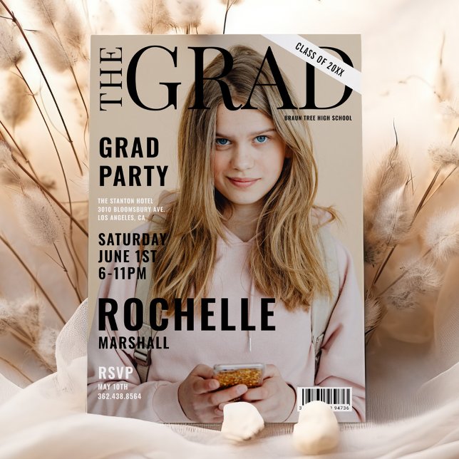 Invitation Photo de couverture de magazine stylée pour une fê (Créateur téléchargé)