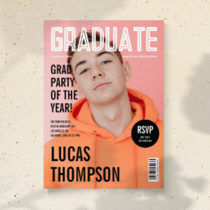 Invitation Photo de couverture de magazine tendance pour une