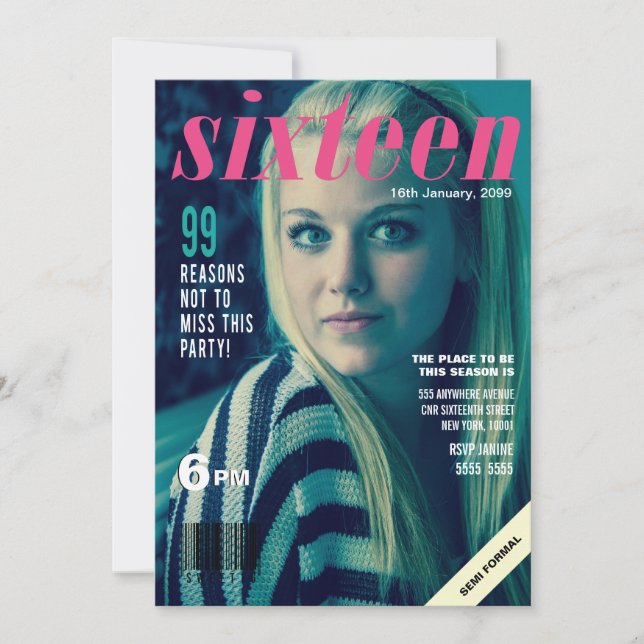 Invitation photo de couverture du magazine Sweet 1 (Devant)