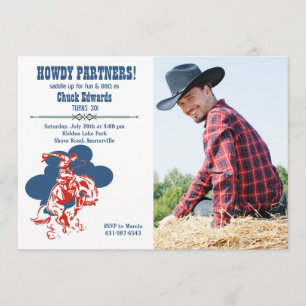 Invitation photo de Cowboy moderne