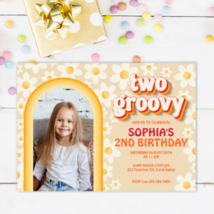 Invitation photo de deux Super 2e anniversaire   R