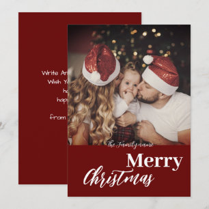 Invitation Photo de famille moderne et branchée de Noël sombr