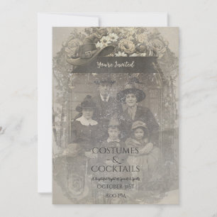 Invitation Photo de famille Sorcière Casquette Halloween Cost