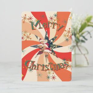 Invitation Photo de famille unique d'art atomique du milieu d