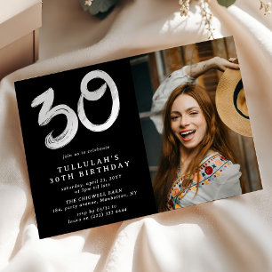 Invitation Photo de fête d'anniversaire 30 ans moderne