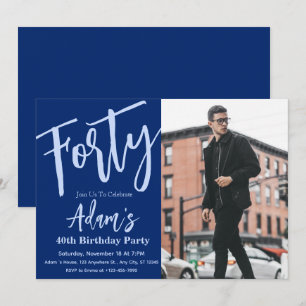Invitation Photo de fête d'anniversaire 40 ans 