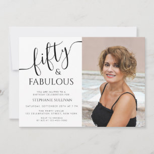 Invitation Photo de fête d'anniversaire 50 ans et fabuleux