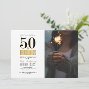 Invitation Photo de fête d'anniversaire 50 et fabuleux