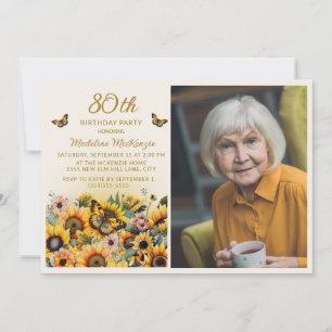 Invitation photo de fête d'anniversaire 80 ans Tou