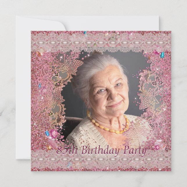 Invitation photo de fête d'anniversaire 85 ans de  (Devant)