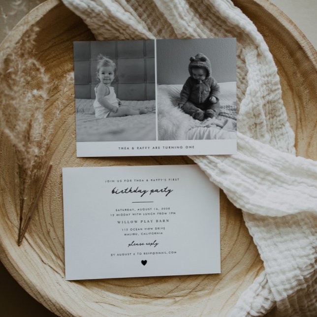 Invitation Photo de fête d'anniversaire conjointe d'amis (Créateur téléchargé)