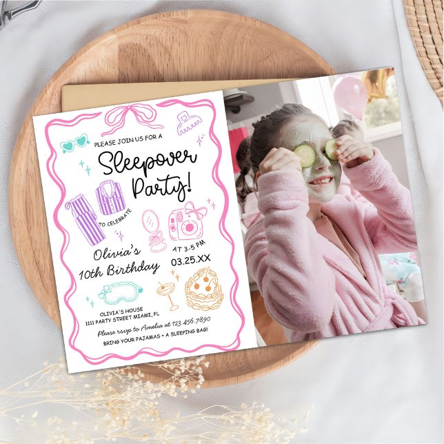 Invitation Photo de fête d'anniversaire de fille mignonne de  (Créateur téléchargé)