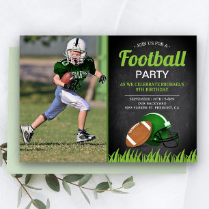 Invitation Photo de fête d'anniversaire de football pour enfa