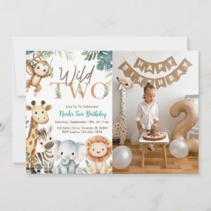 Invitation Photo de fête d'anniversaire de garçon avec deux a