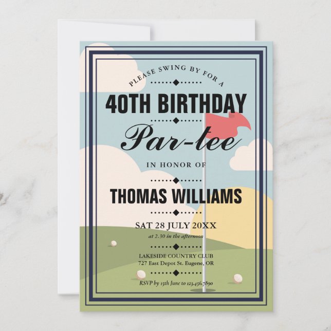 Invitation Photo de fête d'anniversaire de golf Partee (Devant)