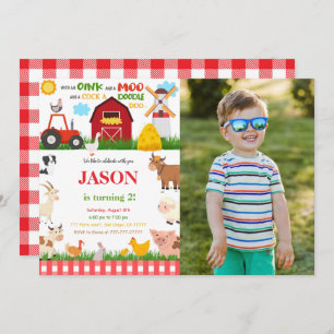 Invitation Photo de fête d'anniversaire de la ferme