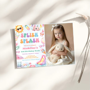 Invitation Photo de fête d'anniversaire de l'été modifiée