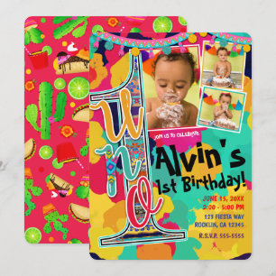 Invitation Photo de fête d'anniversaire de l'ONU de fiesta