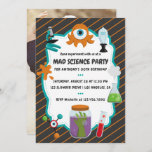 Invitation Photo de fête d'anniversaire de Mad Science person<br><div class="desc">Personnalisable à vos spécificités. Crédit : DreAmLoft.</div>