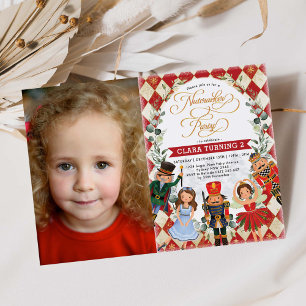 Invitation Photo de fête d'anniversaire de Nutcracker Whimsic